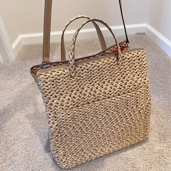 Eric Javits Woven Satchel,wicker rattan large bag,straw handbag - Picture 5 of 7
